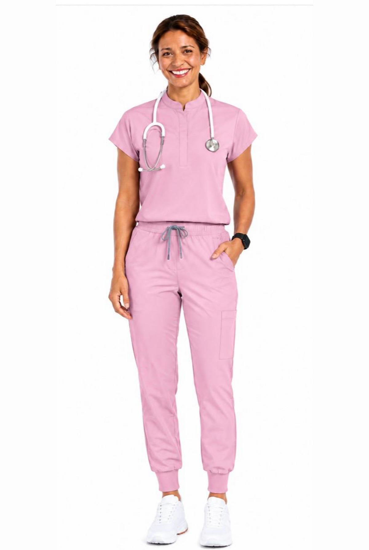 Mandarin Collar Scrub Set