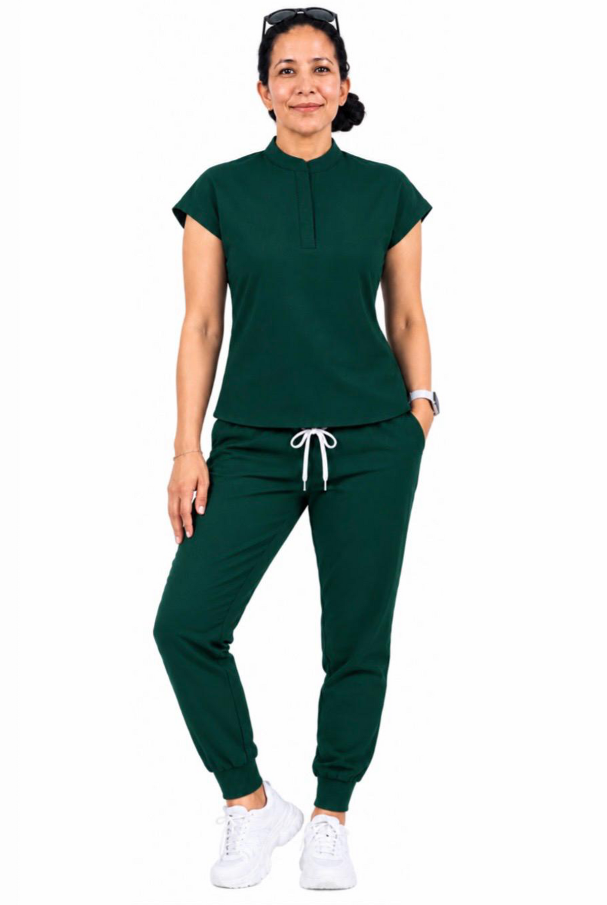 Mandarin Collar Scrub Set