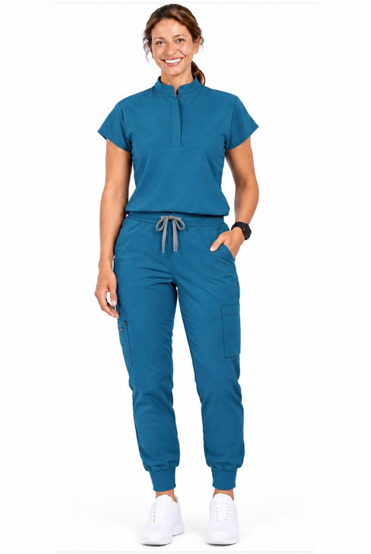 Mandarin Collar Scrub Set