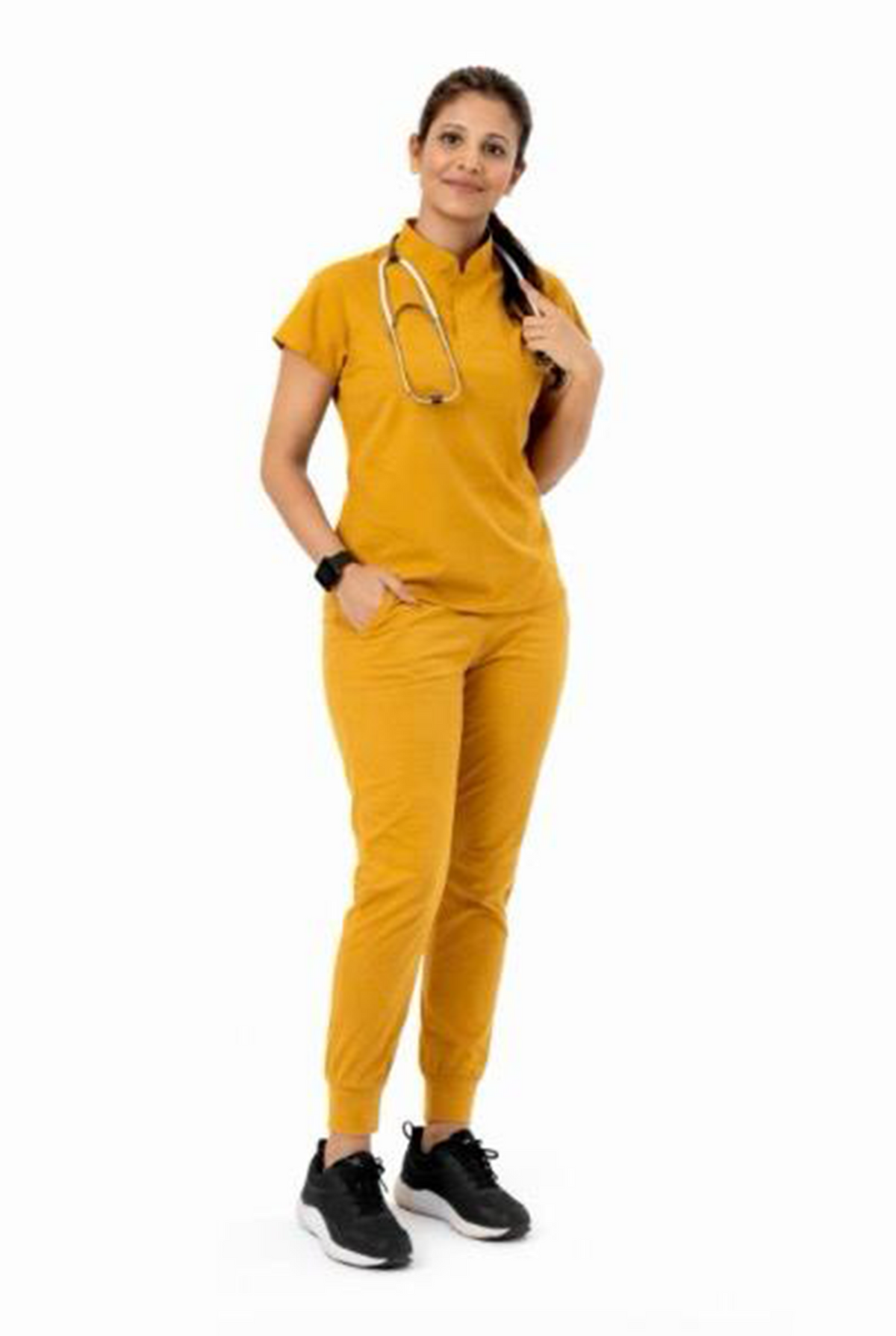 Mandarin Collar Scrub Set