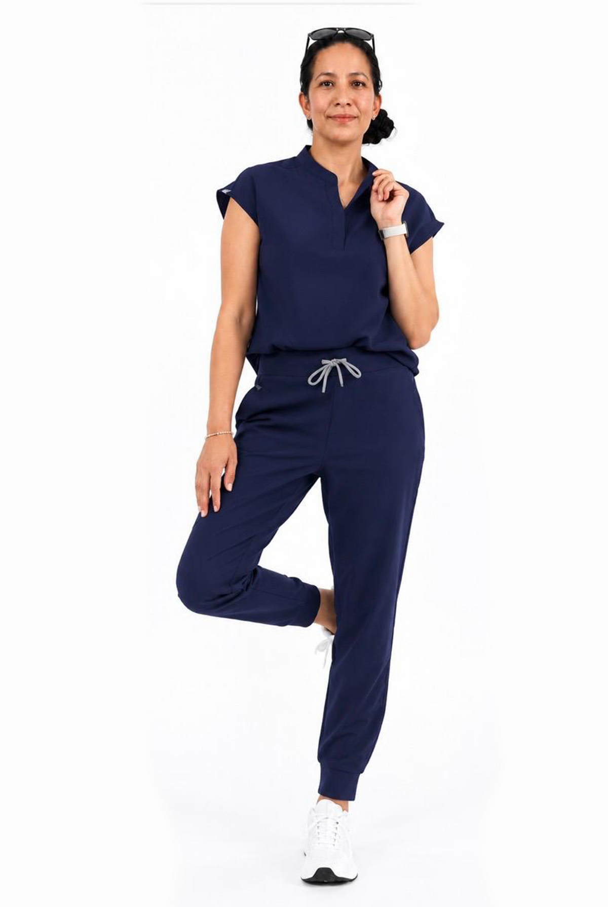 Mandarin Collar Scrub Set