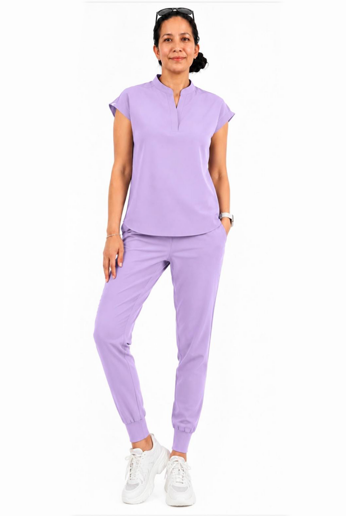 Mandarin Collar Scrub Set