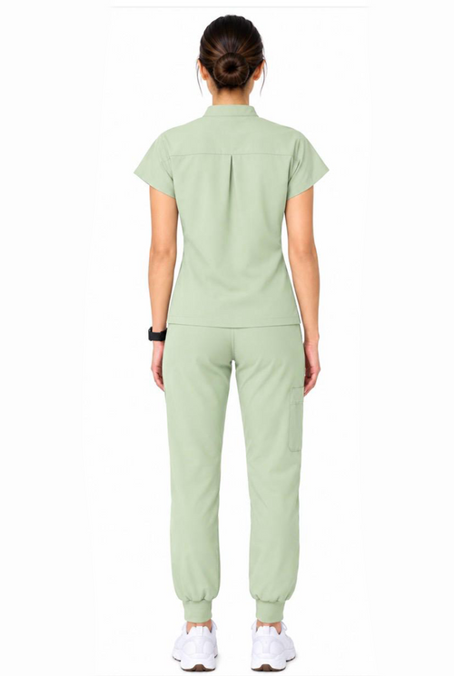 Mandarin Collar Scrub Set