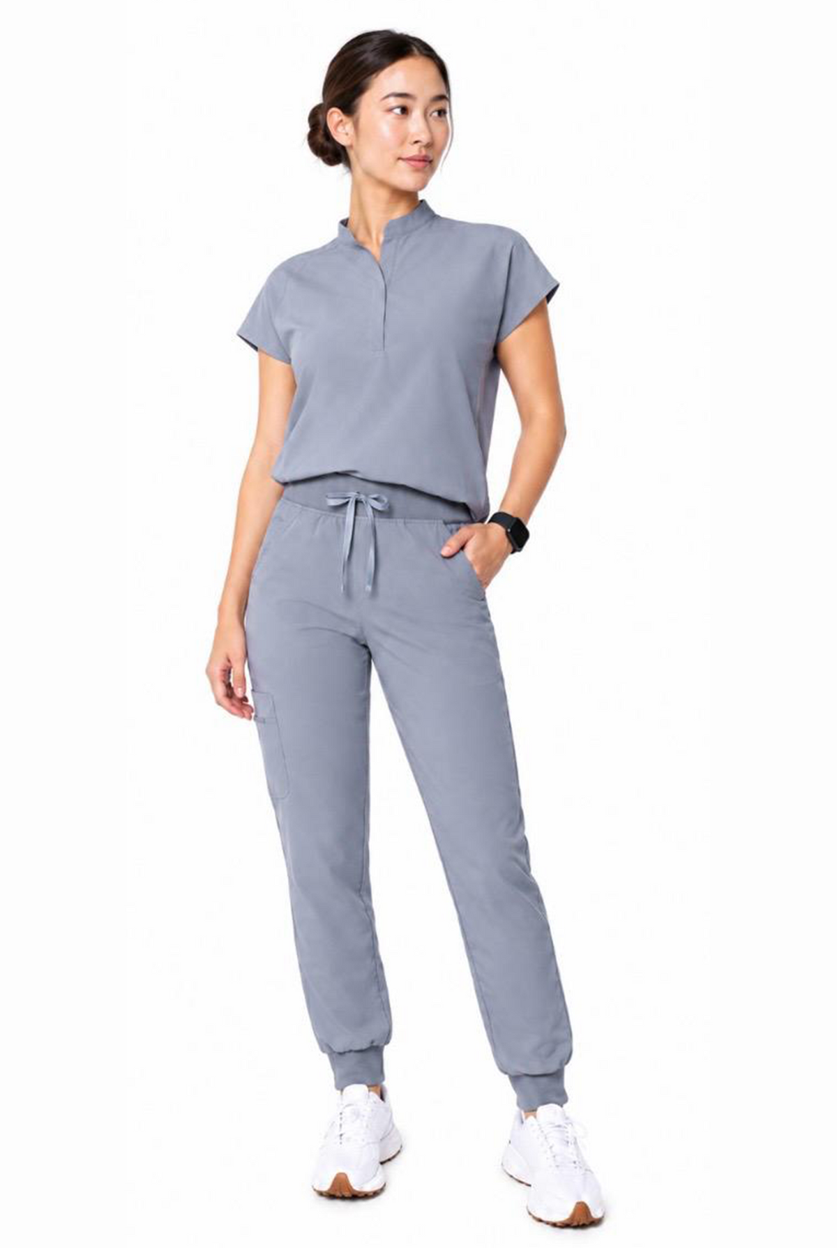 Mandarin Collar Scrub Set