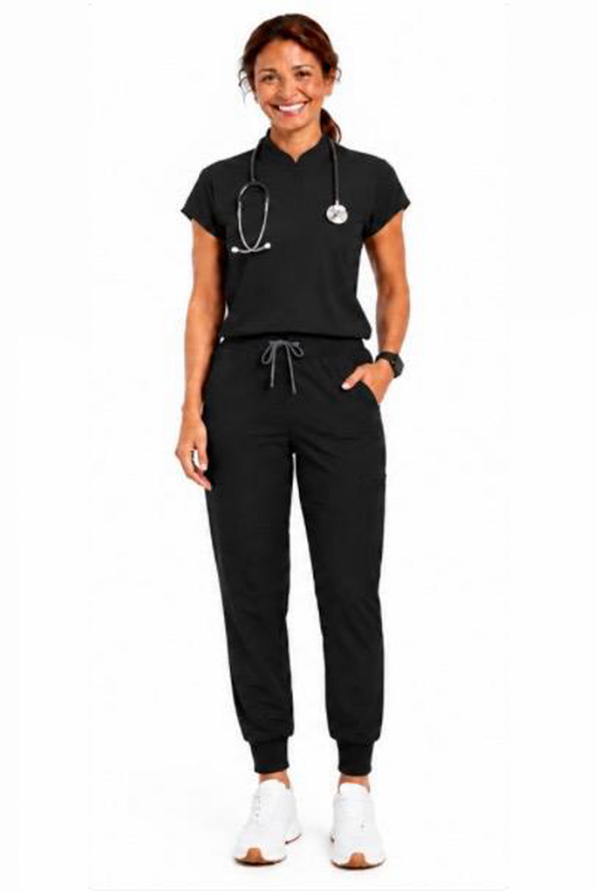 Mandarin Collar Scrub Set