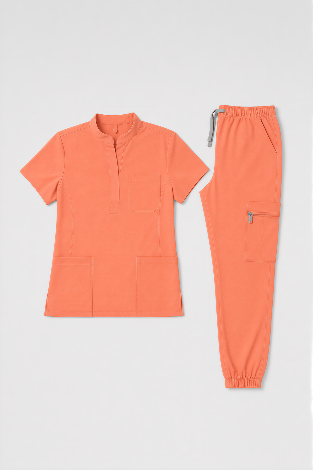 Mandarin Collar Scrub Set