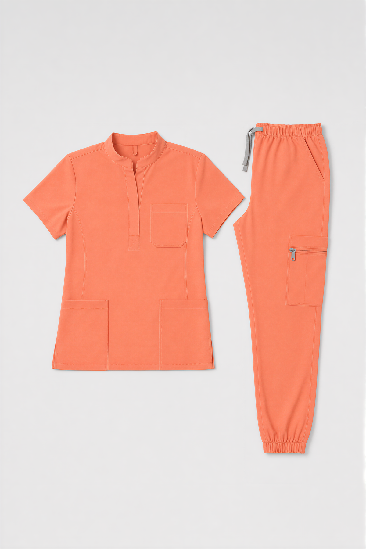 Mandarin Collar Scrub Set