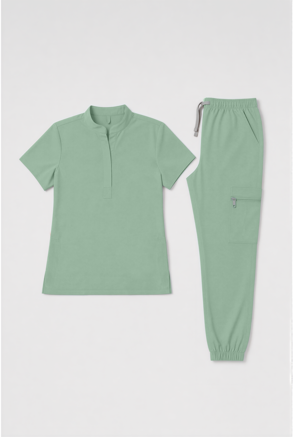 Mandarin Collar Scrub Set
