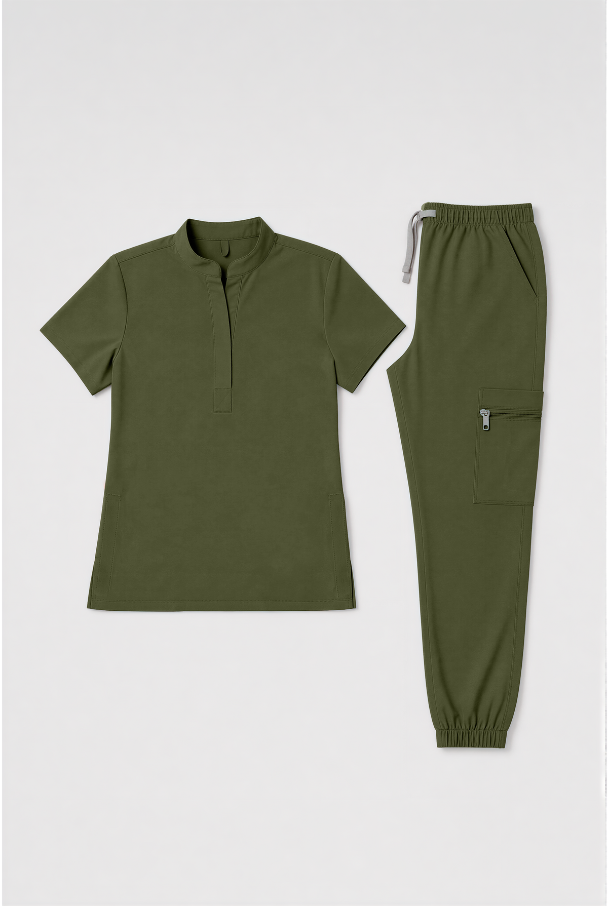 Mandarin Collar Scrub Set