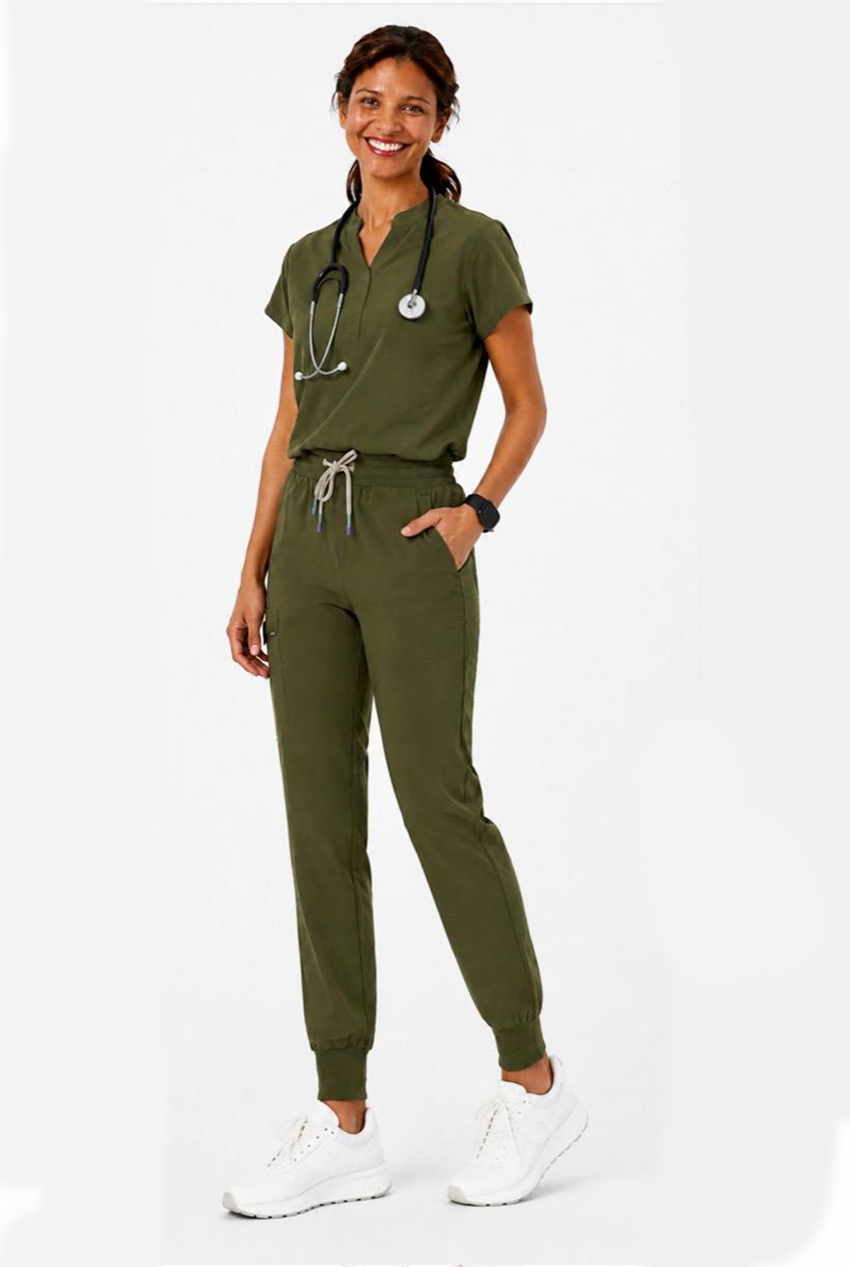 Mandarin Collar Scrub Set