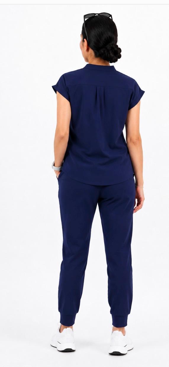 Mandarin Collar Scrub Set