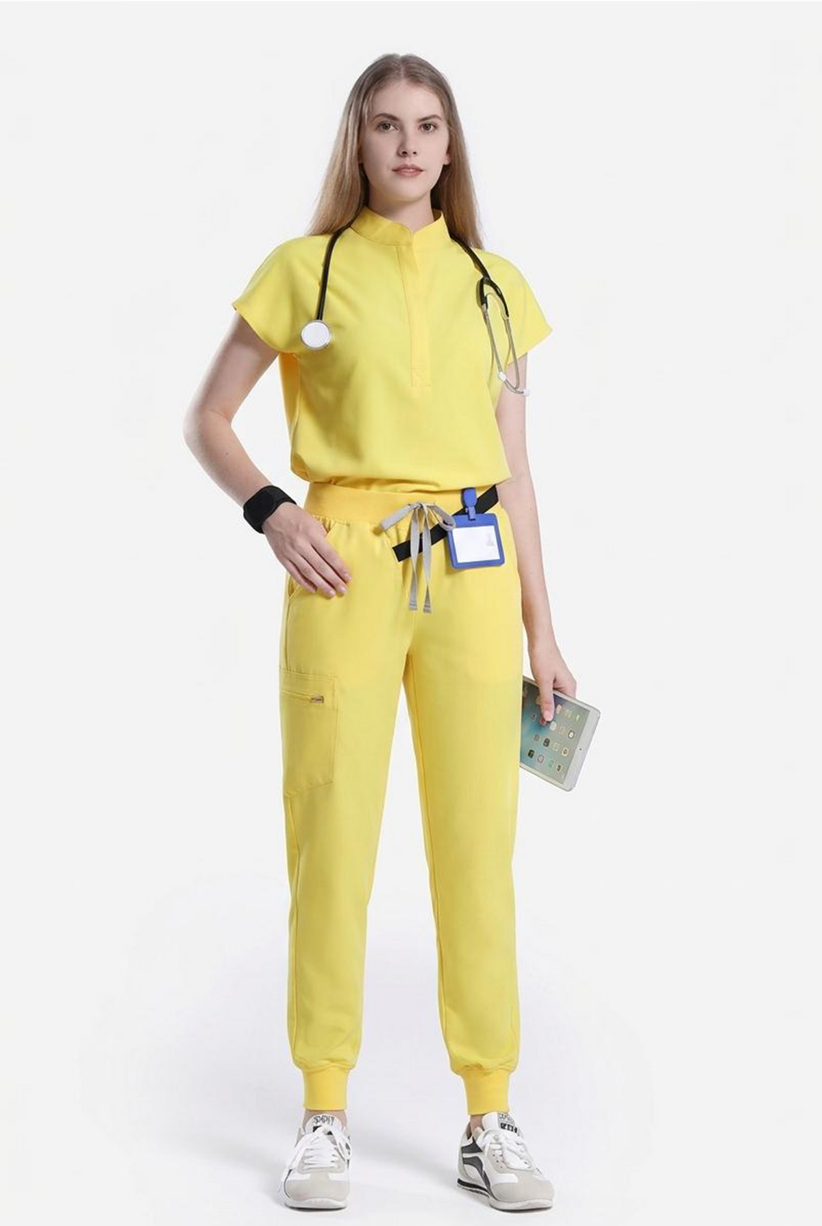 Mandarin Collar Scrub Set